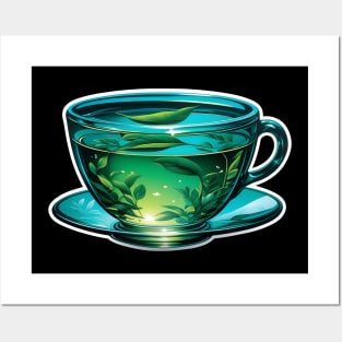 Green tea cup Posters and Art